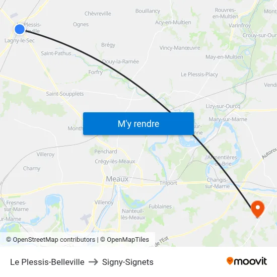 Le Plessis-Belleville to Signy-Signets map