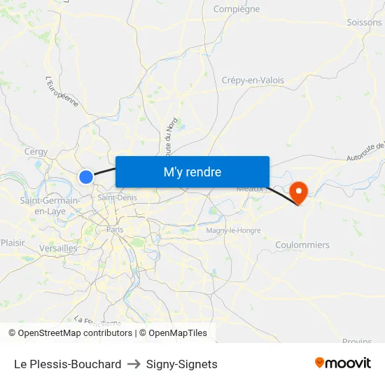Le Plessis-Bouchard to Signy-Signets map