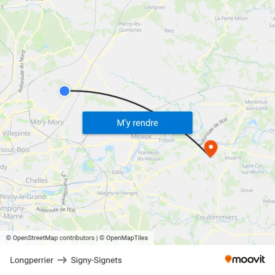 Longperrier to Signy-Signets map