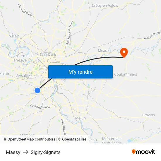 Massy to Signy-Signets map
