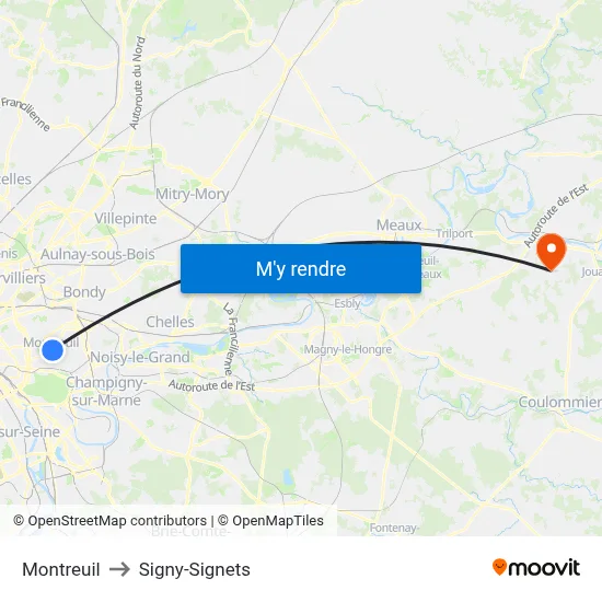 Montreuil to Signy-Signets map