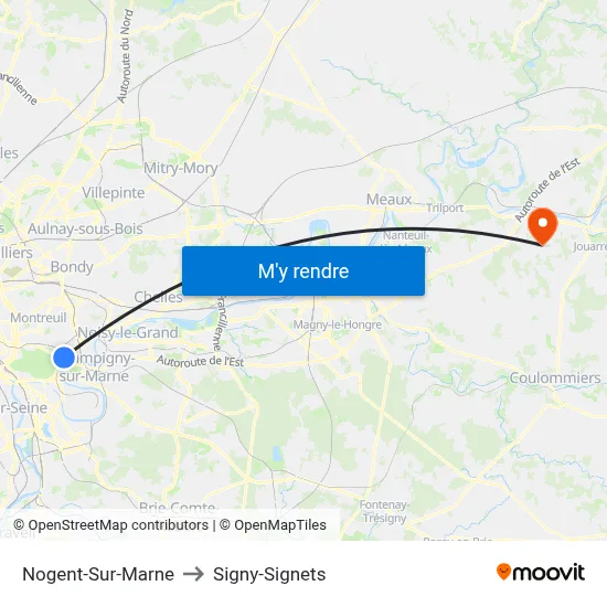 Nogent-Sur-Marne to Signy-Signets map