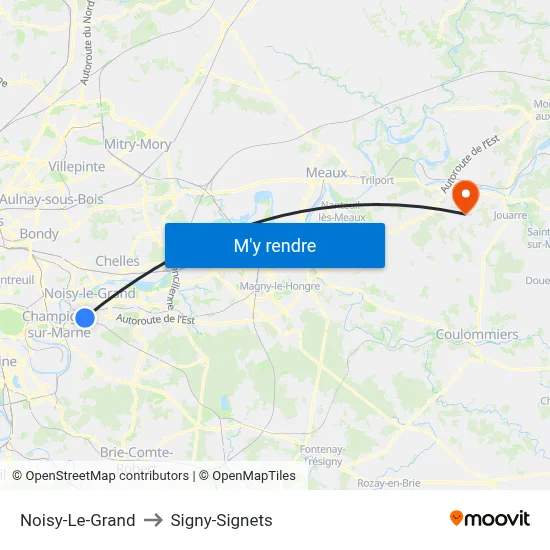 Noisy-Le-Grand to Signy-Signets map