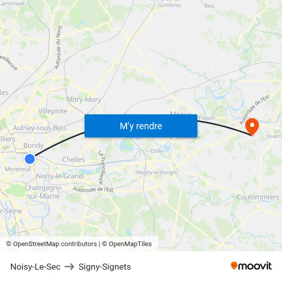 Noisy-Le-Sec to Signy-Signets map