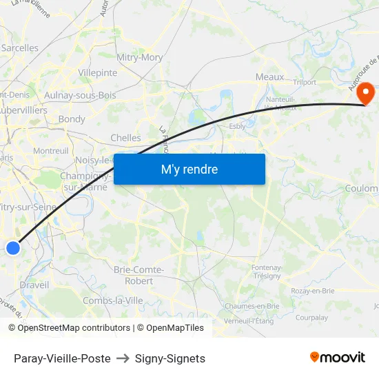Paray-Vieille-Poste to Signy-Signets map