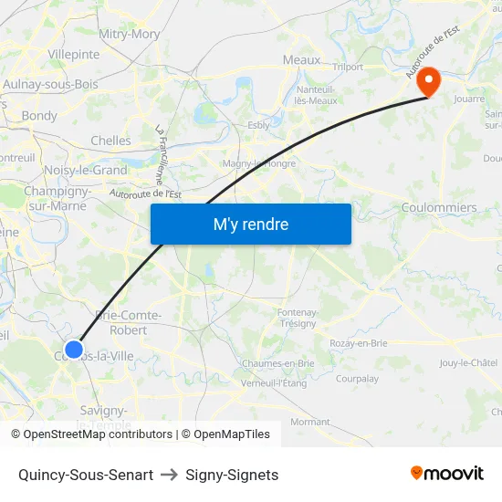 Quincy-Sous-Senart to Signy-Signets map
