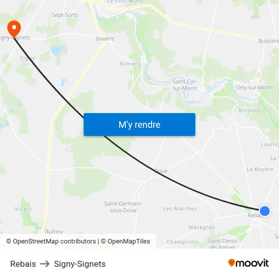 Rebais to Signy-Signets map