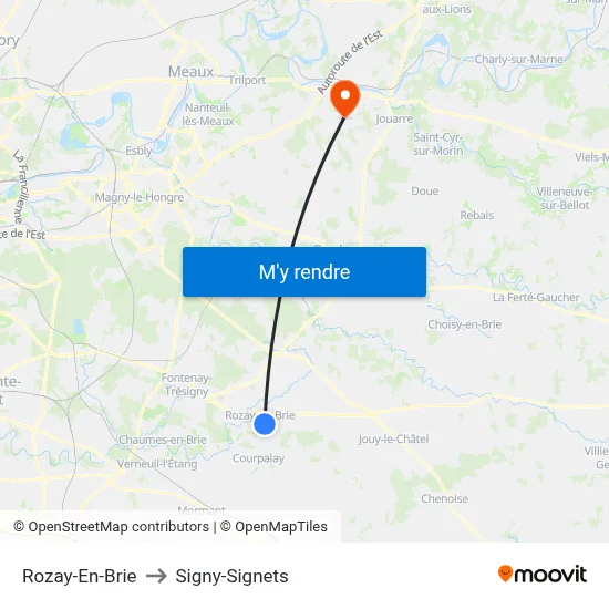 Rozay-En-Brie to Signy-Signets map