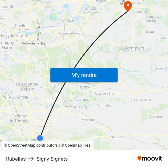 Rubelles to Signy-Signets map