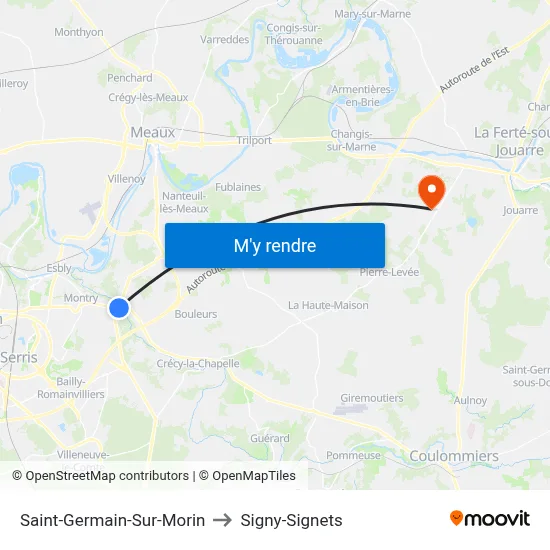 Saint-Germain-Sur-Morin to Signy-Signets map