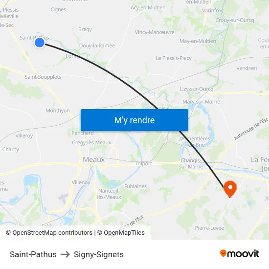 Saint-Pathus to Signy-Signets map