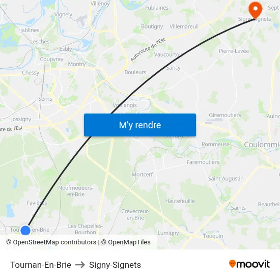 Tournan-En-Brie to Signy-Signets map