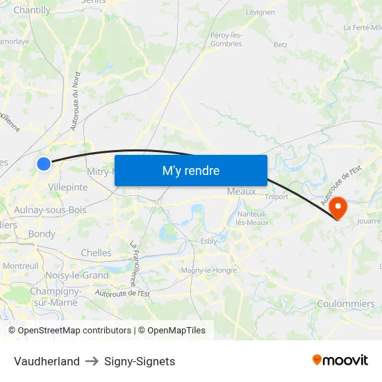 Vaudherland to Signy-Signets map