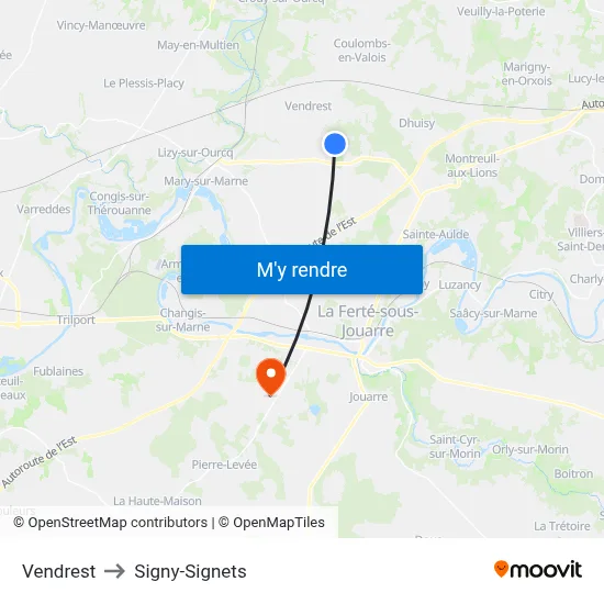 Vendrest to Signy-Signets map