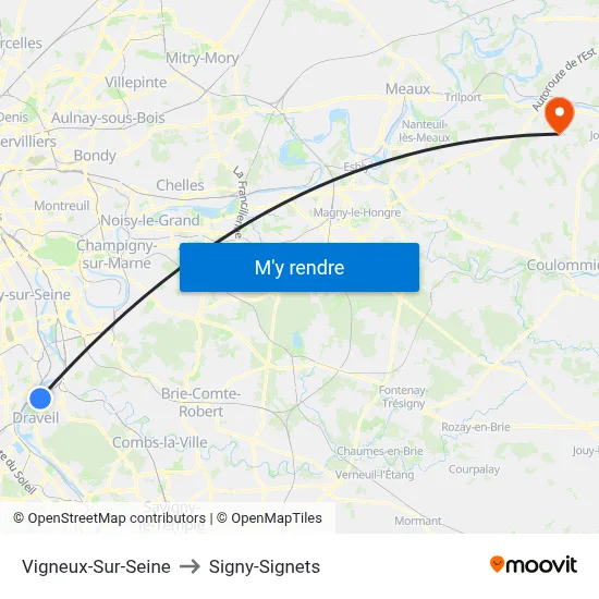 Vigneux-Sur-Seine to Signy-Signets map