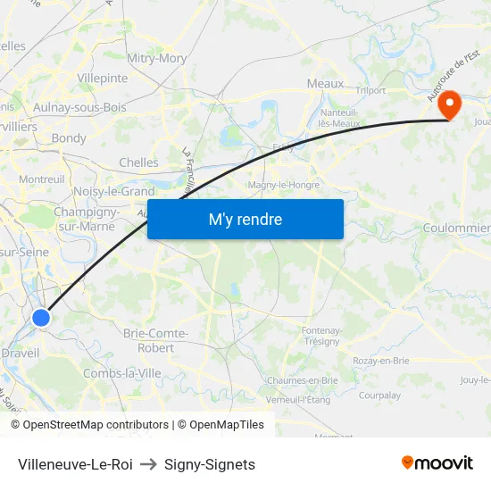 Villeneuve-Le-Roi to Signy-Signets map