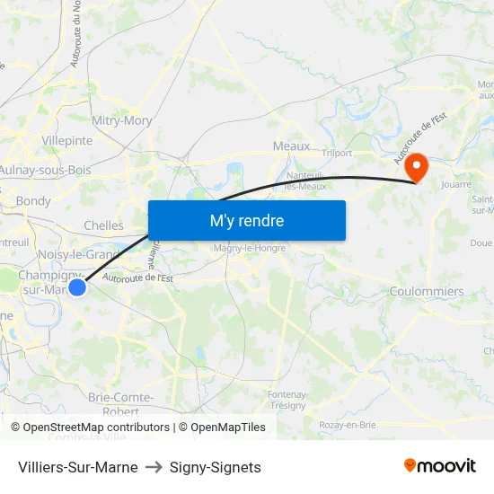 Villiers-Sur-Marne to Signy-Signets map