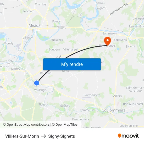 Villiers-Sur-Morin to Signy-Signets map