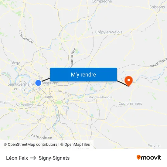 Léon Feix to Signy-Signets map