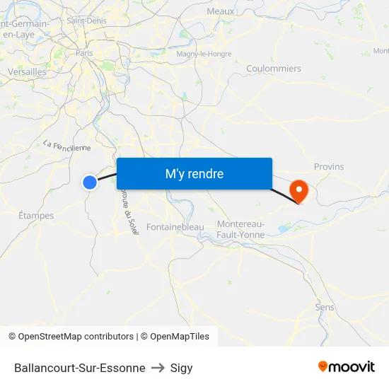 Ballancourt-Sur-Essonne to Sigy map