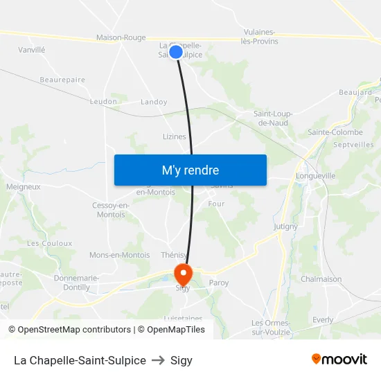 La Chapelle-Saint-Sulpice to Sigy map