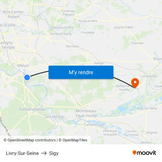 Livry-Sur-Seine to Sigy map