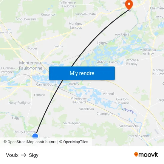 Voulx to Sigy map