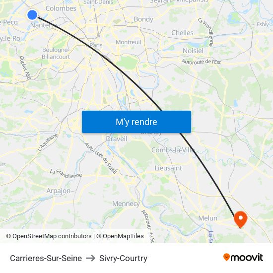 Carrieres-Sur-Seine to Sivry-Courtry map