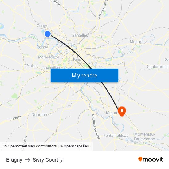 Eragny to Sivry-Courtry map