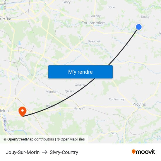 Jouy-Sur-Morin to Sivry-Courtry map