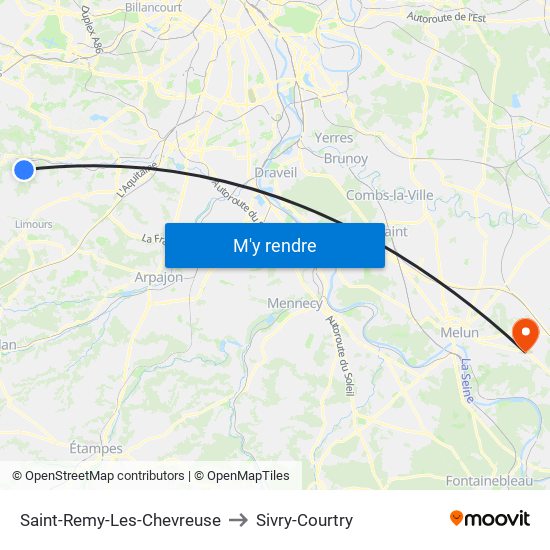 Saint-Remy-Les-Chevreuse to Sivry-Courtry map