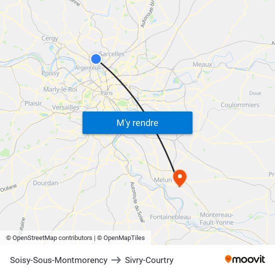 Soisy-Sous-Montmorency to Sivry-Courtry map