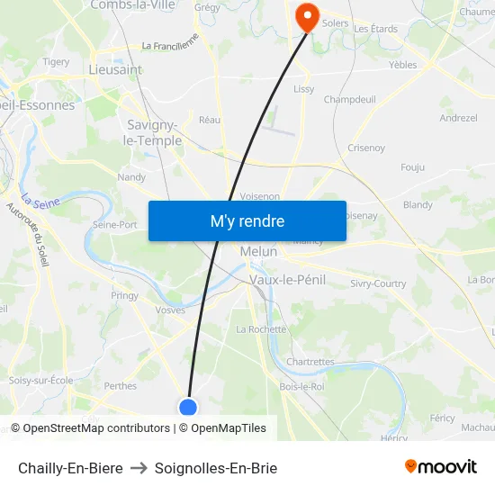 Chailly-En-Biere to Soignolles-En-Brie map