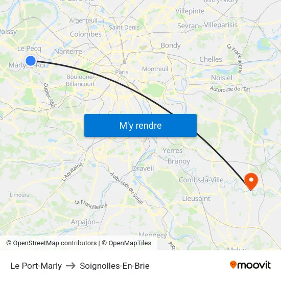 Le Port-Marly to Soignolles-En-Brie map
