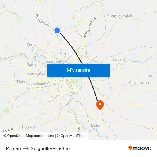 Persan to Soignolles-En-Brie map