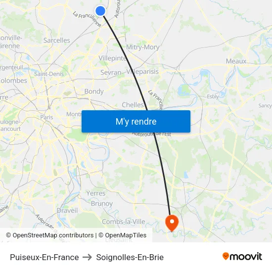Puiseux-En-France to Soignolles-En-Brie map