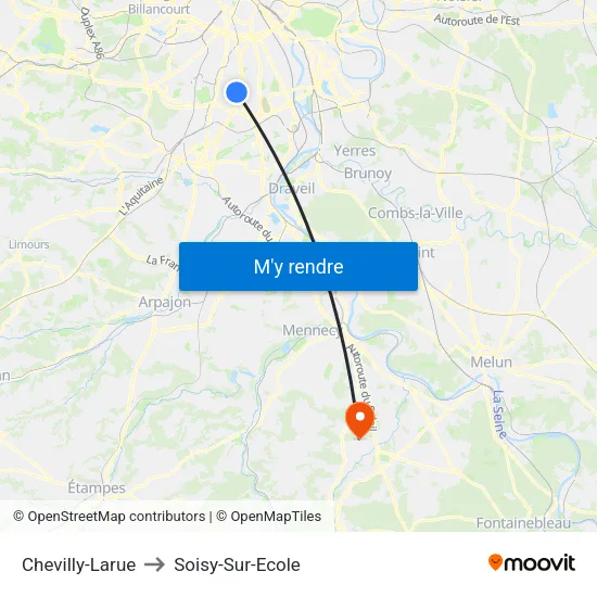 Chevilly-Larue to Soisy-Sur-Ecole map