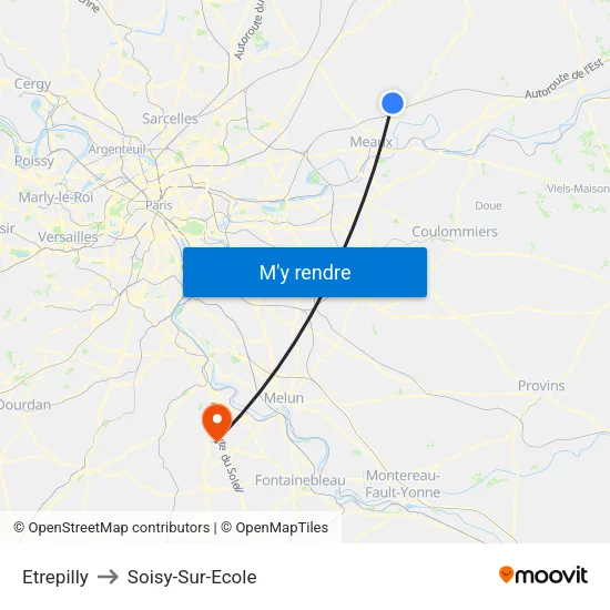 Etrepilly to Soisy-Sur-Ecole map