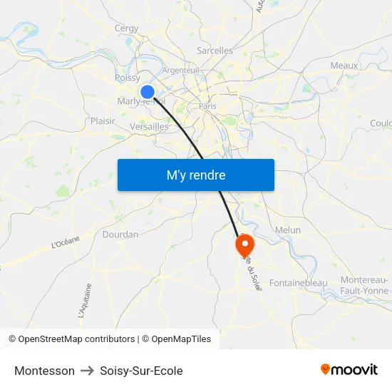 Montesson to Soisy-Sur-Ecole map