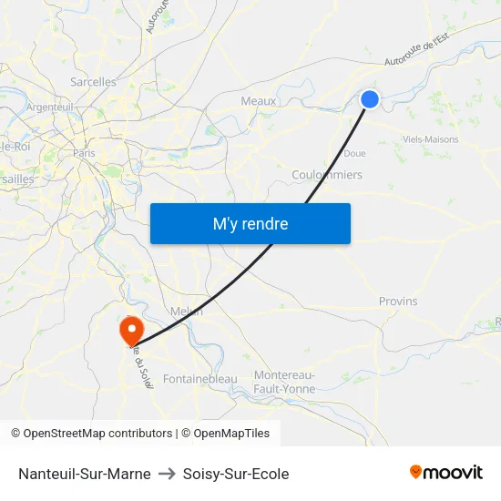 Nanteuil-Sur-Marne to Soisy-Sur-Ecole map