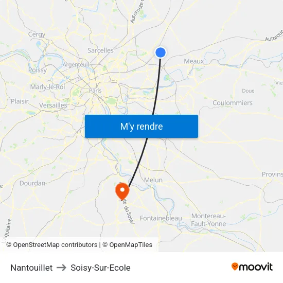Nantouillet to Soisy-Sur-Ecole map