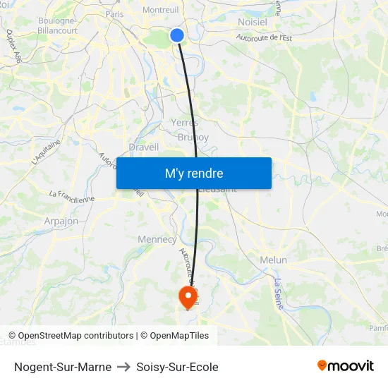 Nogent-Sur-Marne to Soisy-Sur-Ecole map