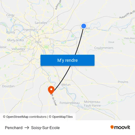 Penchard to Soisy-Sur-Ecole map