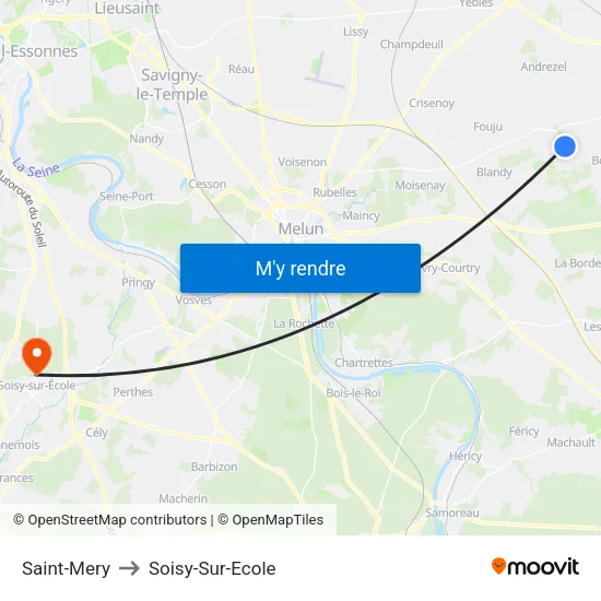 Saint-Mery to Soisy-Sur-Ecole map