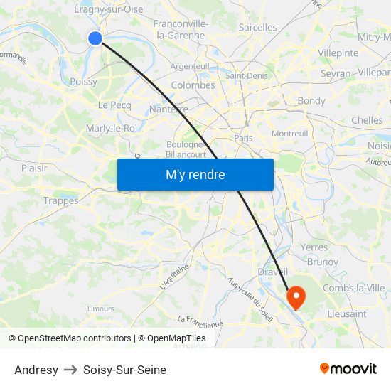 Andresy to Soisy-Sur-Seine map