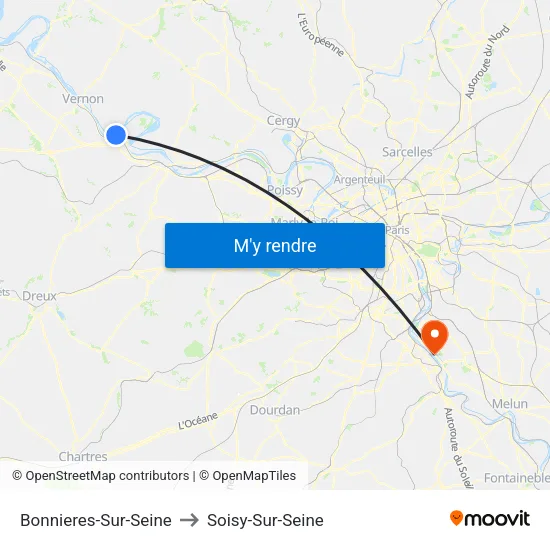 Bonnieres-Sur-Seine to Soisy-Sur-Seine map