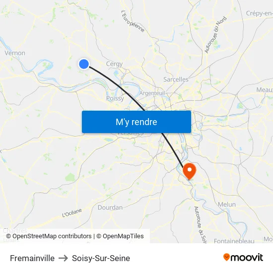 Fremainville to Soisy-Sur-Seine map