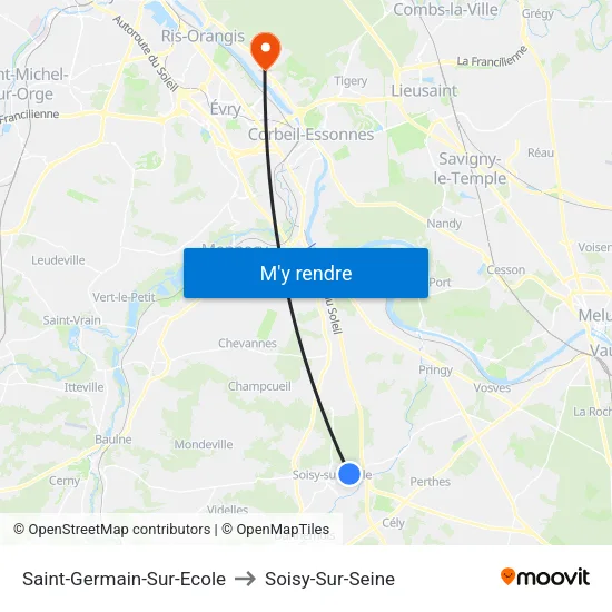Saint-Germain-Sur-Ecole to Soisy-Sur-Seine map