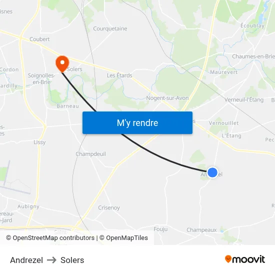 Andrezel to Solers map