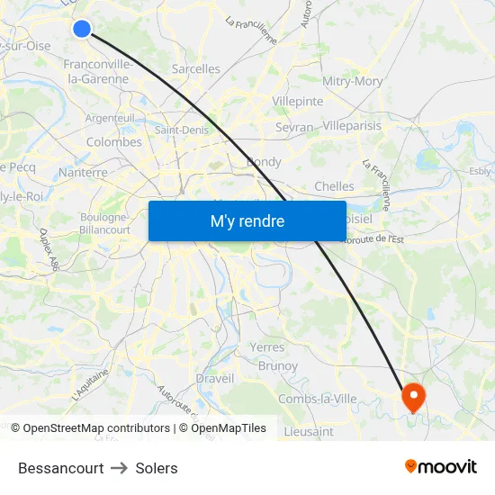 Bessancourt to Solers map